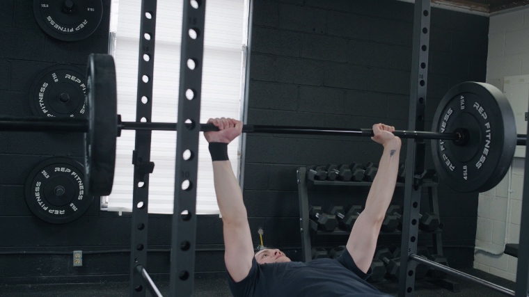 Jake Benching With the REP Fitness Sabre