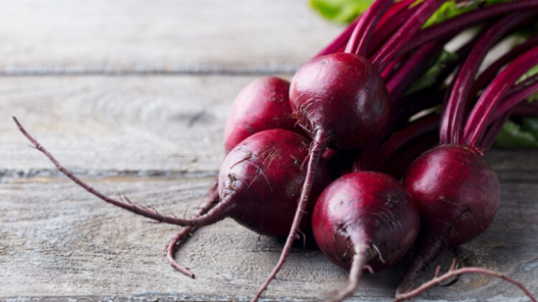 Beets on table top.