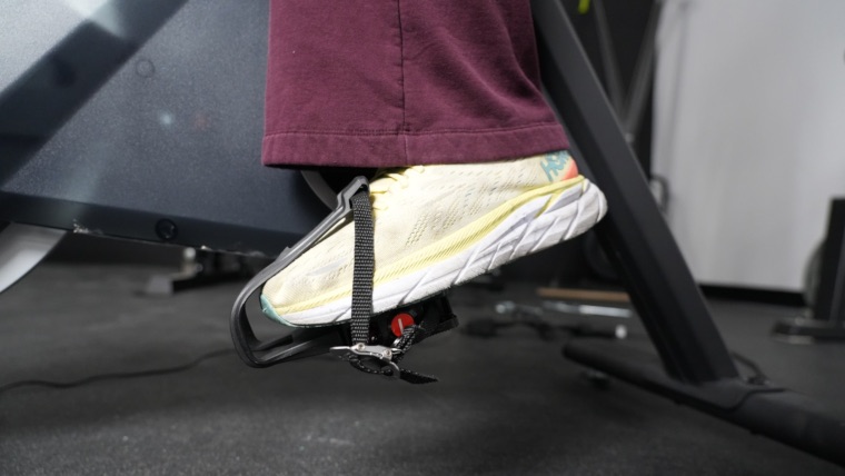 Pedal and strap on the Stryde Bike.