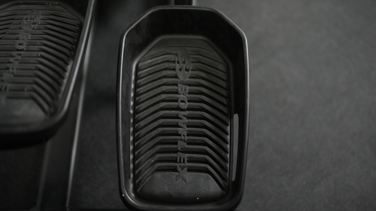 The pedals of the Bowflex Max Trainer M6 elliptical.