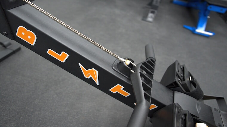 Bells of Steel Blitz Air Rower handlebar and chain drive system
