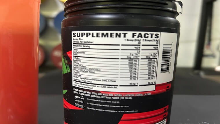 Jacked Factory Wick Mode supplement facts